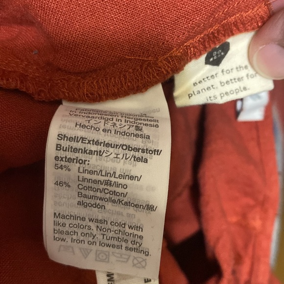 Madewell Linen/Cotton Pleat Sleeve Jumpsuit, size 6, Sash Tie Ankle Length, Rust - Picture 7 of 8